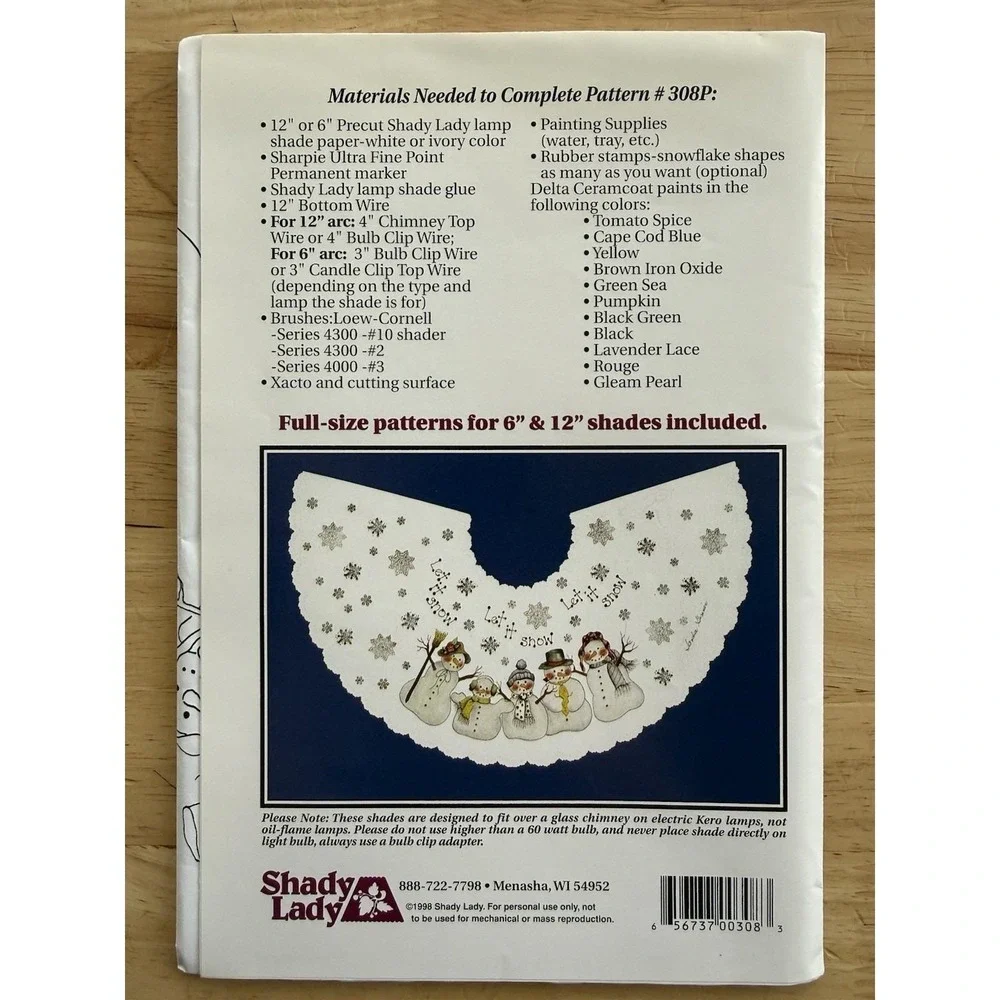 Shady Lady 2-Sided Pattern: LET‎ IT SNOW # 308P For 6